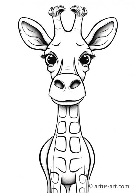 Página de Colorir Girafa Fofa